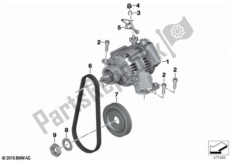 Todas las partes para Alternador Con Polea Y Soportes de BMW R Nine T Urban G/S 2017 - 2021