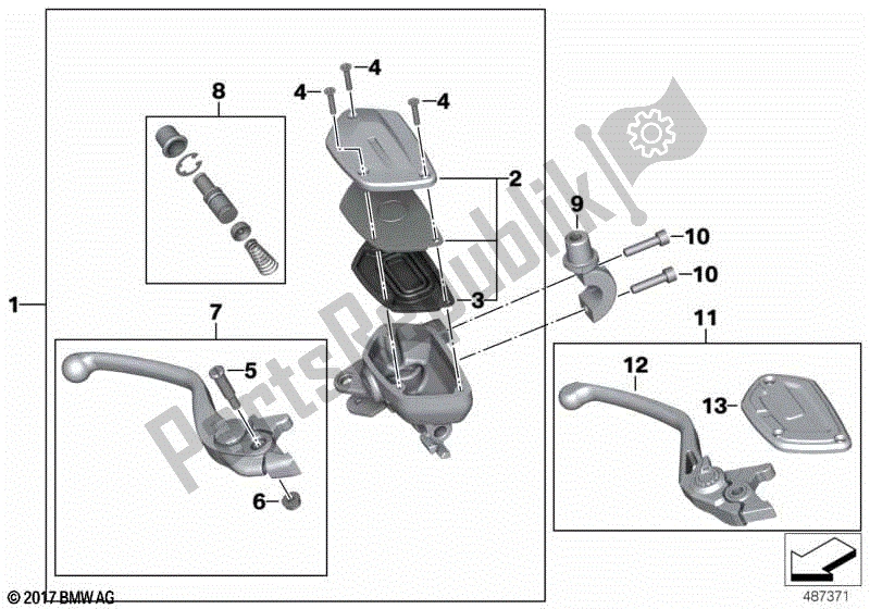 Todas las partes para Montaje De Control De Montaje de BMW R Nine T Urban G/S 2017 - 2021