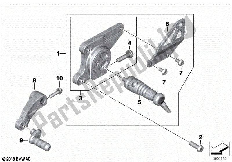 Todas las partes para Conjunto De Reposapiés, Izquierdo de BMW R Nine T Urban G/S 2017 - 2021