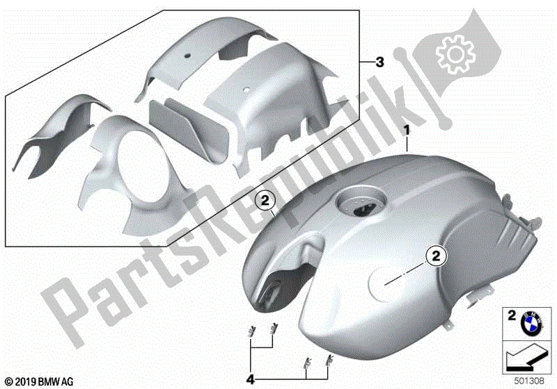 Todas las partes para Depósito De Combustible, Visibilidad Total De Aluminio de BMW R Nine T Urban G/S 2017 - 2021