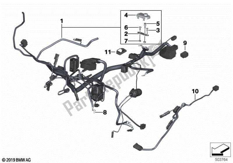 Todas las partes para Arnés Principal / Arnés Trasero de BMW R Nine T Urban G/S 2017 - 2021