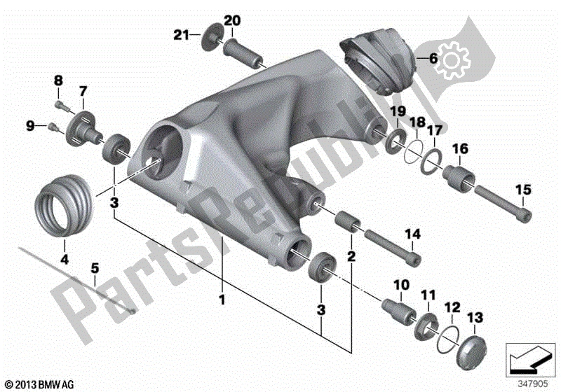 Todas las partes para Brazo Basculante De La Rueda Trasera de BMW R Nine T Urban G/S 2017 - 2021