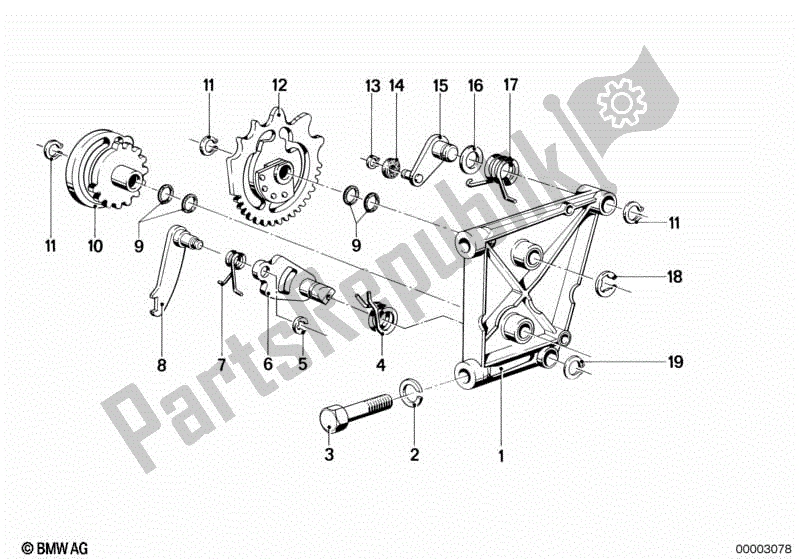 All parts for the Internal Shifting Parts/shifting Cam of the BMW R 100/7T 1000 1976 - 1978