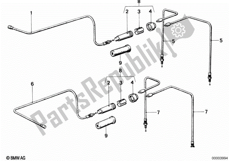 Todas las partes para Cable Acelerador / Cable Estrangulador de BMW R 100 CS 1000 1980 - 1984