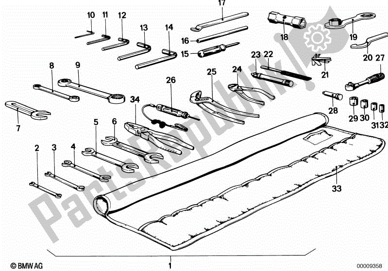 Todas las partes para Herramienta De Coche, Kit Complementario de BMW R 100 CS 1000 1980 - 1984
