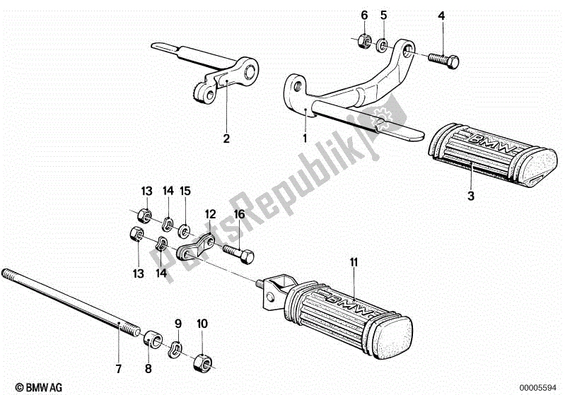 Todas las partes para Reposapiés de BMW R 100 CS 1000 1980 - 1984