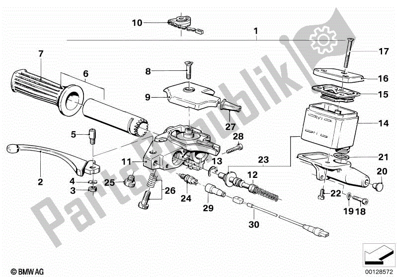 Toutes les pièces pour le Unité De Poignée, Droite du BMW R 100 CS 1000 1980 - 1984