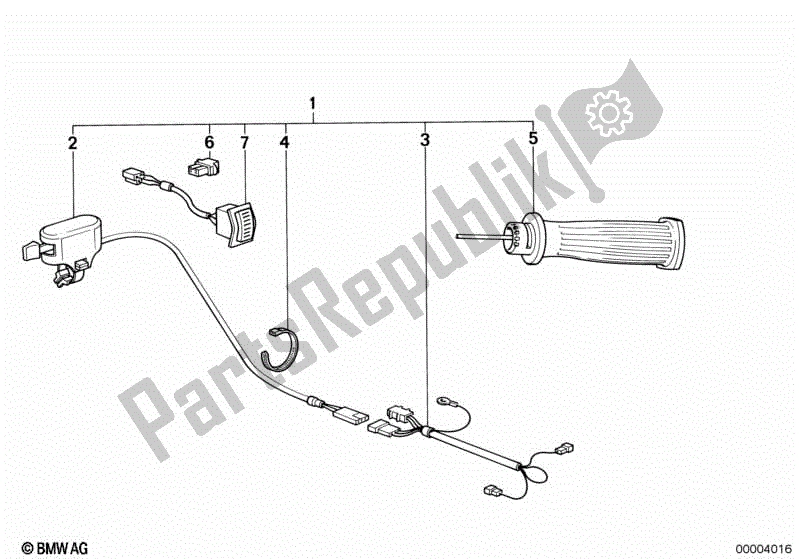 Tutte le parti per il Kit Di Retrofit, Maniglia Riscaldata del BMW R 100 CS 1000 1980 - 1984