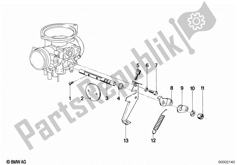 Alle onderdelen voor de Carburateur / Gashendel van de BMW R 100 GS  47E2 1000 1991 - 1995