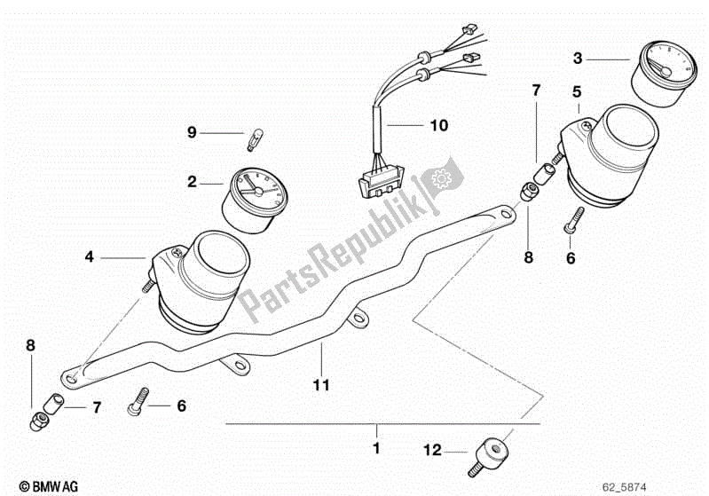 Alle onderdelen voor de Aanvullende Instrumenten van de BMW R 100R 1000 1991 - 1995