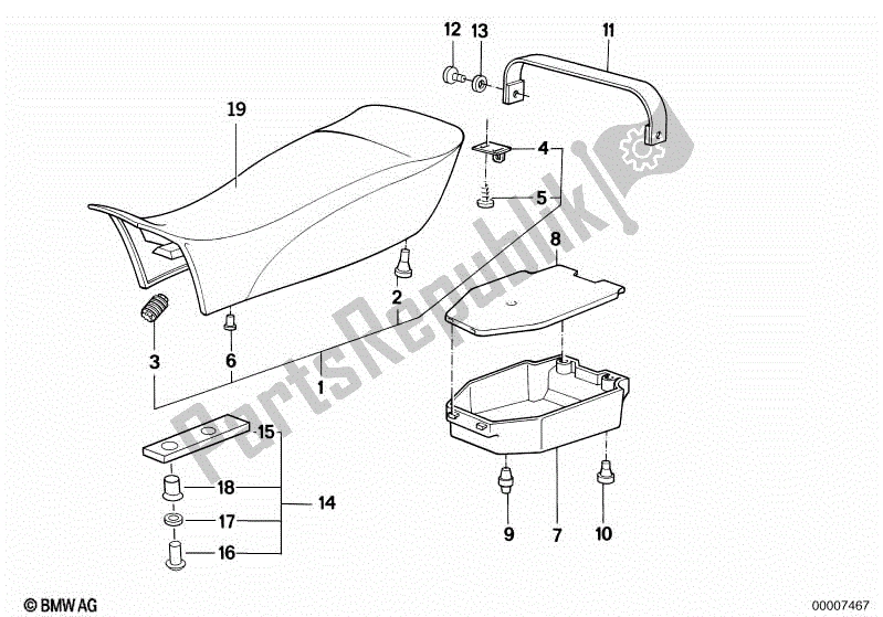 Alle onderdelen voor de Zitbank van de BMW R 100R 1000 1991 - 1995