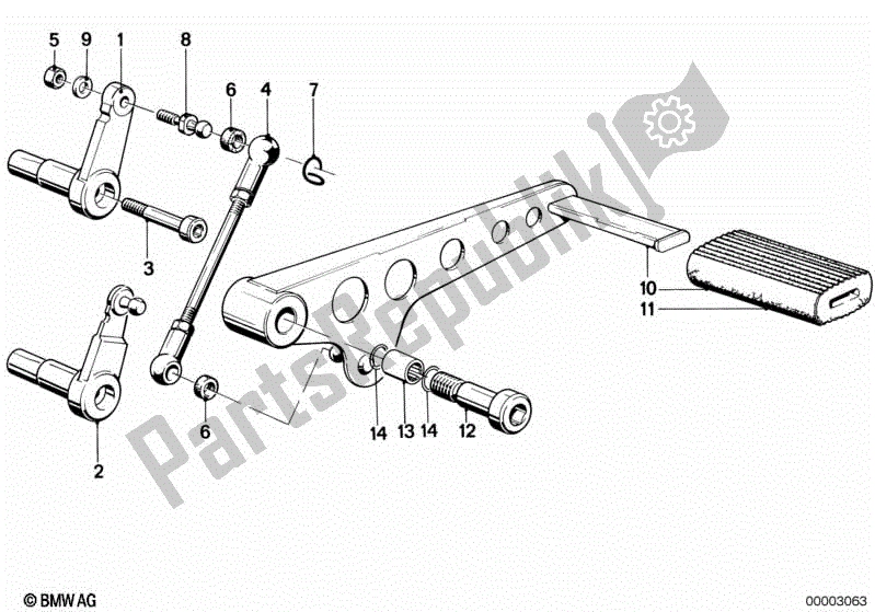 Alle onderdelen voor de Externe Schakelonderdelen / Versnellingspook van de BMW R 100R 1000 1991 - 1995