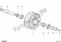 Wheel hub mounting parts front