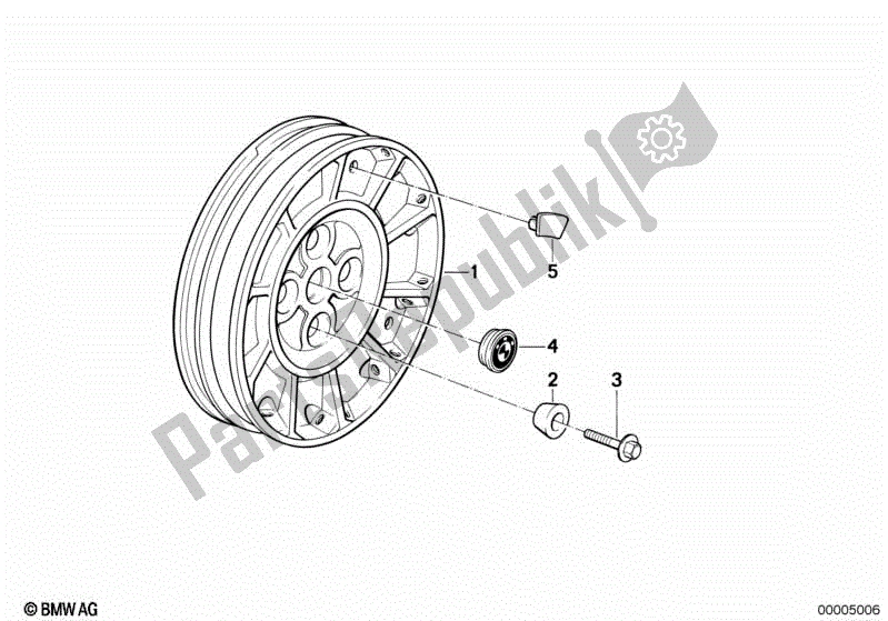 All parts for the Wheel Hub Rear of the BMW R 100R 1000 1991 - 1995