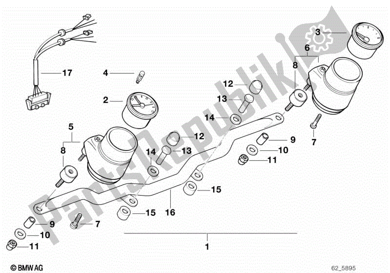 All parts for the Additional Instruments of the BMW R 100R Mystik 1000 1994 - 1995