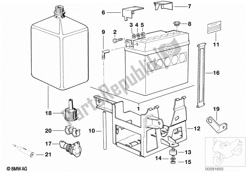 All parts for the Battery of the BMW R 100R Mystik 1000 1994 - 1995