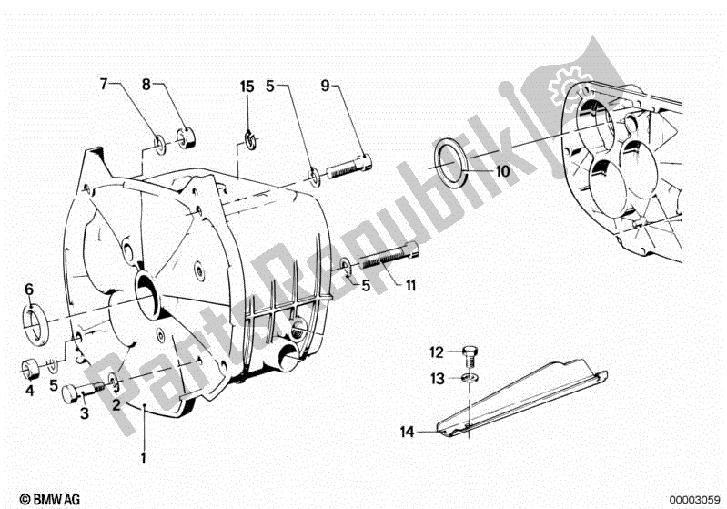 All parts for the Transmission Hous./mount. Parts/gaskets of the BMW R 100R Mystik 1000 1994 - 1995