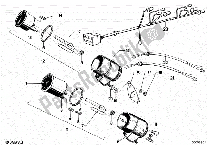 Alle onderdelen voor de Aanvullende Instrumenten van de BMW R 100 RS 1000 1976 - 1984