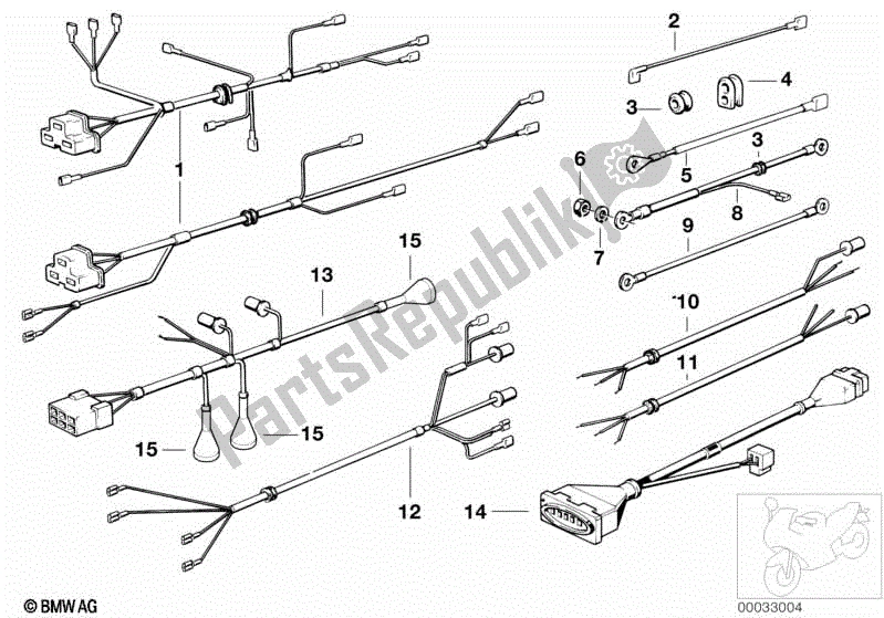 Alle onderdelen voor de Kabelboom van de BMW R 100 RS 1000 1976 - 1984