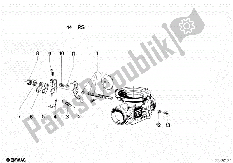 Alle onderdelen voor de Carburateur / Gashendel van de BMW R 100 RS 1000 1976 - 1984