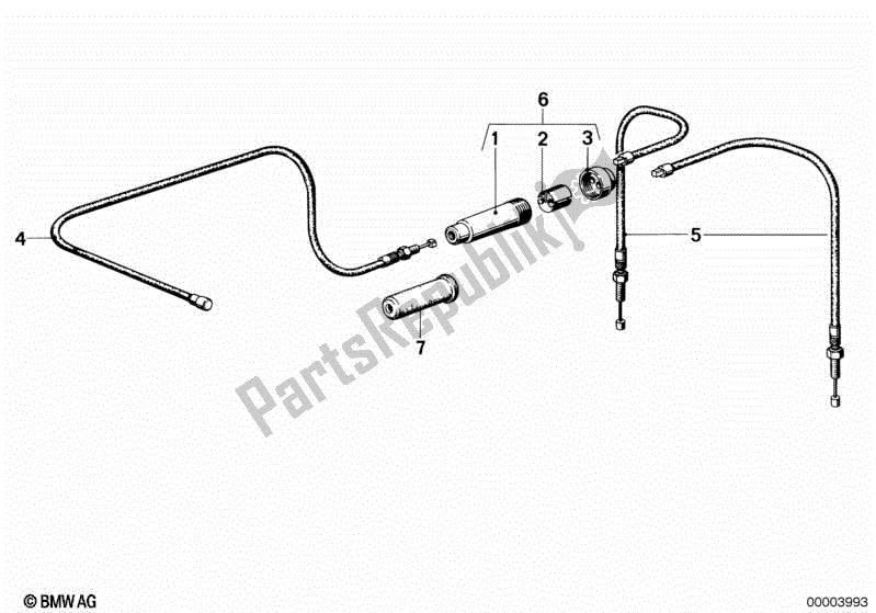 Alle onderdelen voor de Chokekabel van de BMW R 100 RS 1000 1976 - 1984