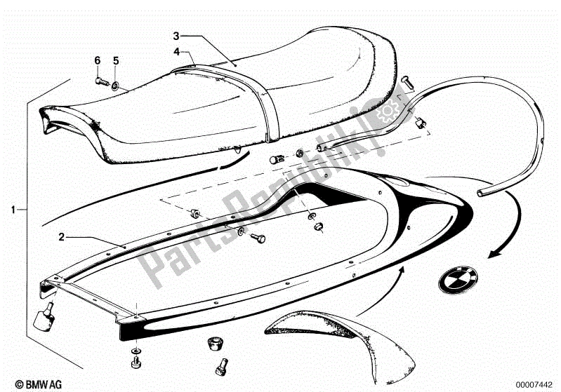 Alle onderdelen voor de Dubbele Zitbank van de BMW R 100 RS 1000 1976 - 1984