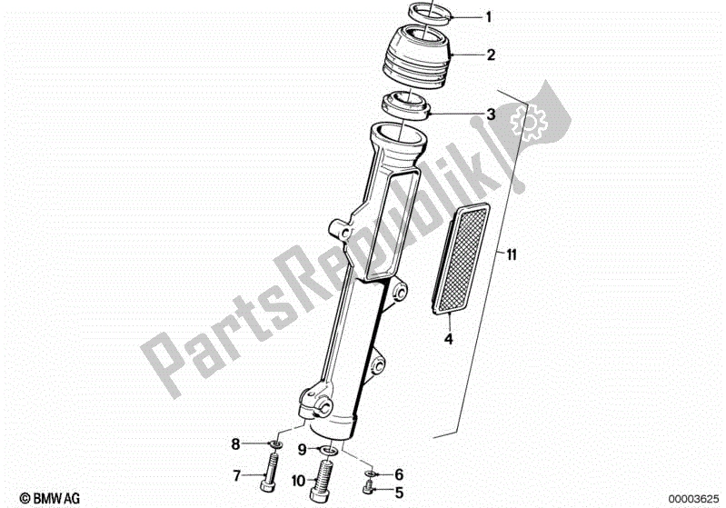 Todas as partes de Controle Deslizante De Garfo do BMW R 100 RS 1000 1976 - 1984