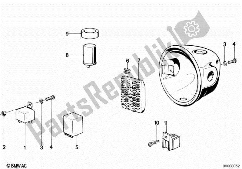 Alle onderdelen voor de Verlichting van de BMW R 100 RS 1000 1976 - 1984