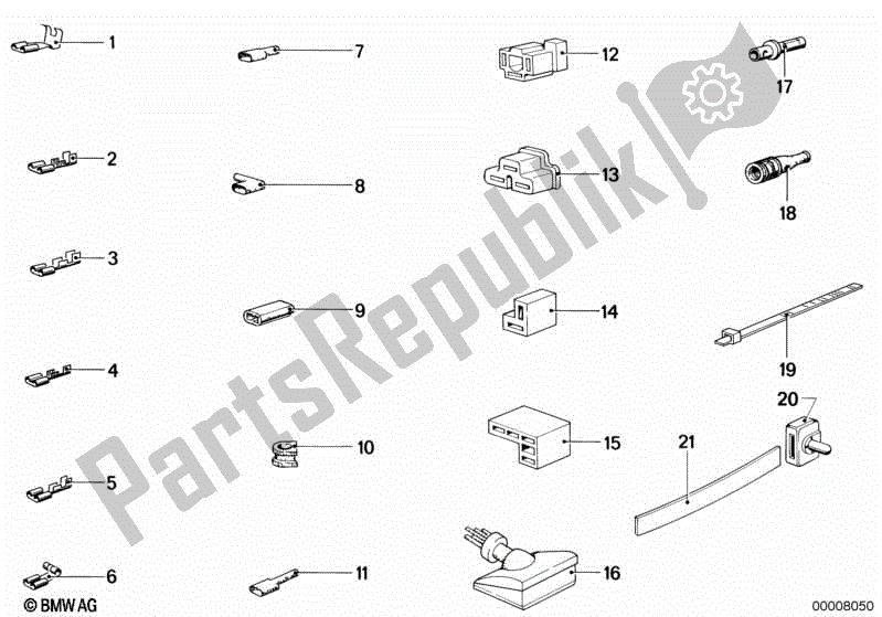 Alle onderdelen voor de Plug / Plug-aansluiting van de BMW R 100 RS 1000 1976 - 1984