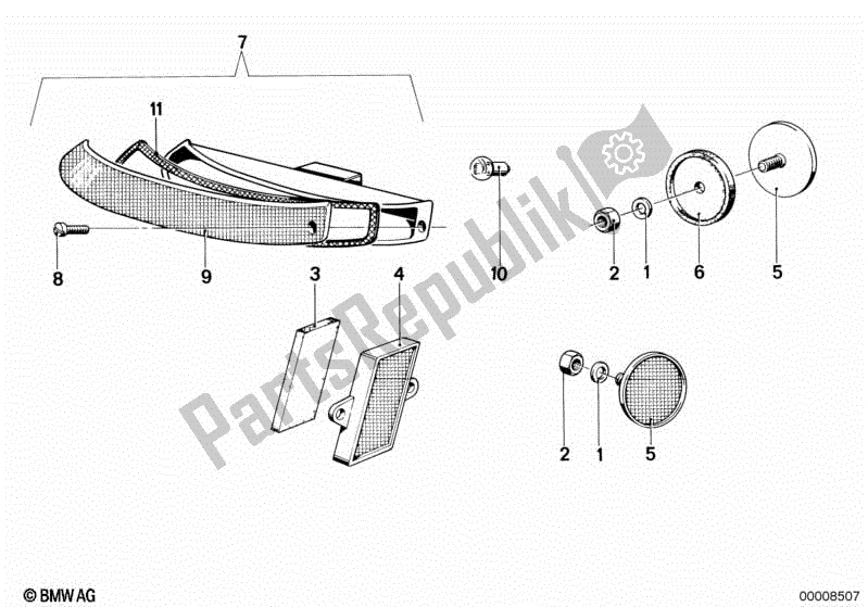 Alle onderdelen voor de Reflectoren van de BMW R 100 RS 1000 1976 - 1984