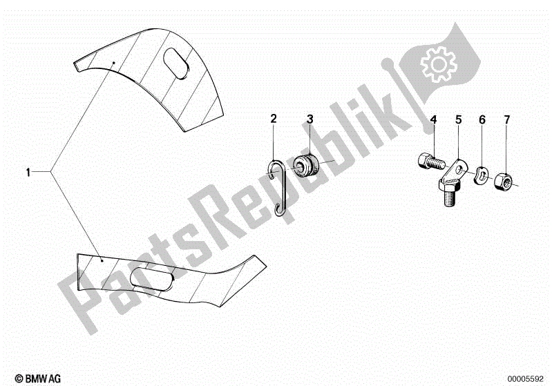 Alle onderdelen voor de Veiligheidsstang Mal van de BMW R 100 RS 1000 1976 - 1984