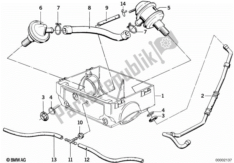 Alle onderdelen voor de Secundaire Luchtsysteem van de BMW R 100 RS 1000 1976 - 1984