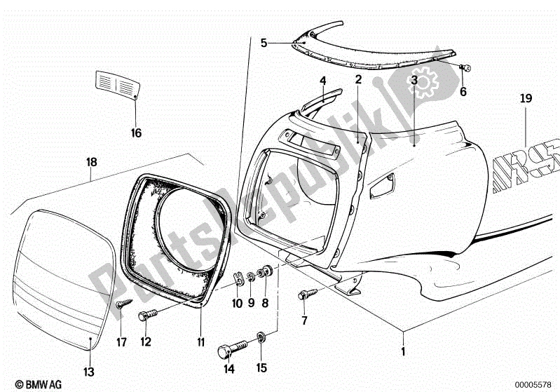 Alle onderdelen voor de Sierpaneel Bovendeel van de BMW R 100 RS 1000 1976 - 1984