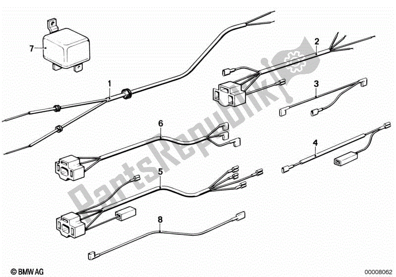 Alle onderdelen voor de Diverse Extra Kabelbomen van de BMW R 100 RS 1000 1976 - 1984