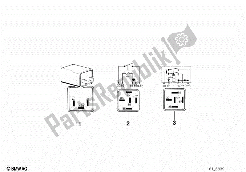 Alle onderdelen voor de Relais van de BMW R 100 RS 1000 1987 - 1989