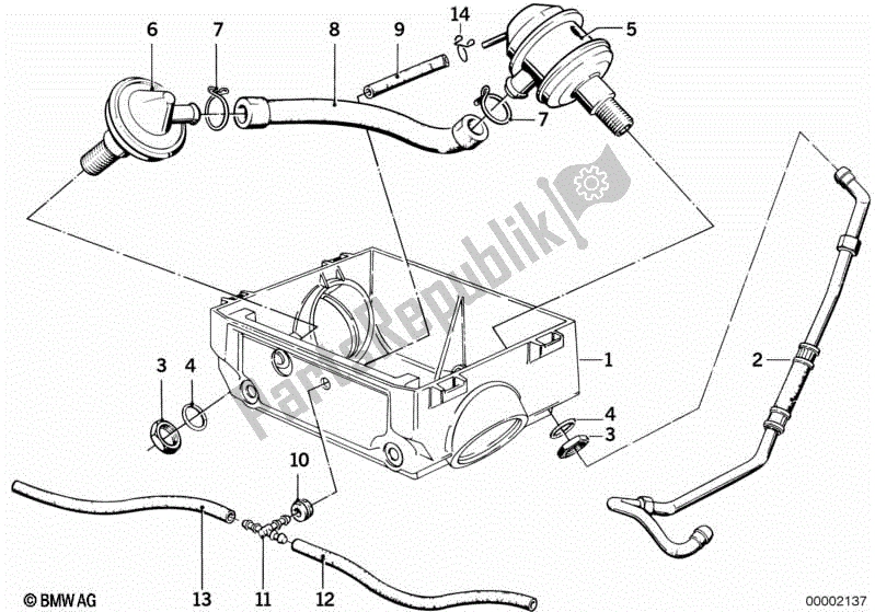 Alle onderdelen voor de Secundaire Luchtsysteem van de BMW R 100 RS 1000 1987 - 1989