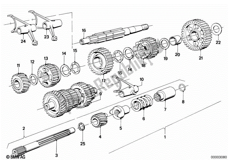 Toutes les pièces pour le Pièces De Boîte De Vitesses Sport à 5 Vitesses du BMW R 100 RT 1000 1978 - 1984