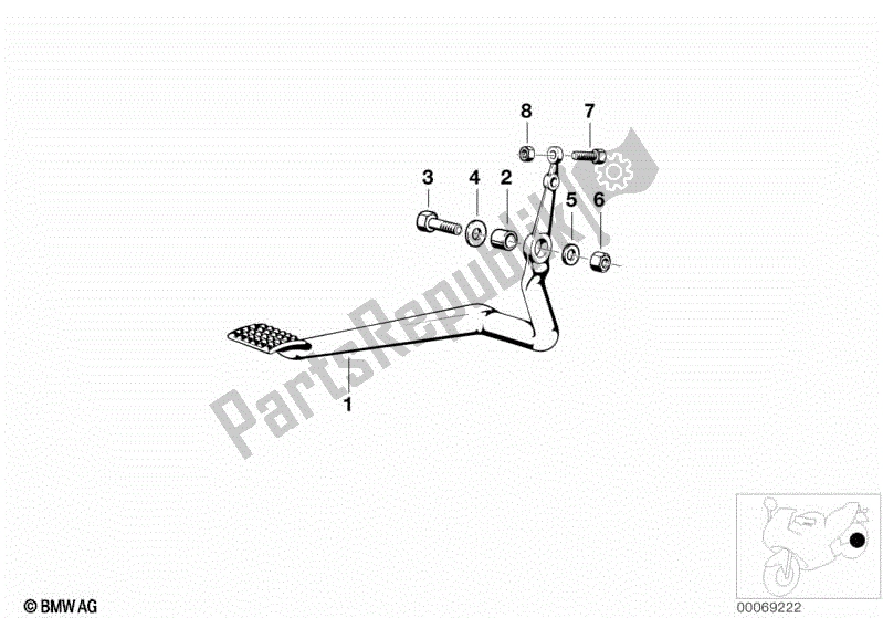 Toutes les pièces pour le Pédale De Frein du BMW R 100 RT 1000 1978 - 1984