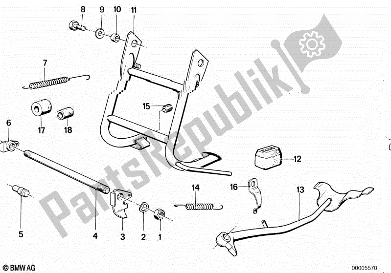 Toutes les pièces pour le Support Pliable / Support Latéral du BMW R 100 RT 1000 1978 - 1984