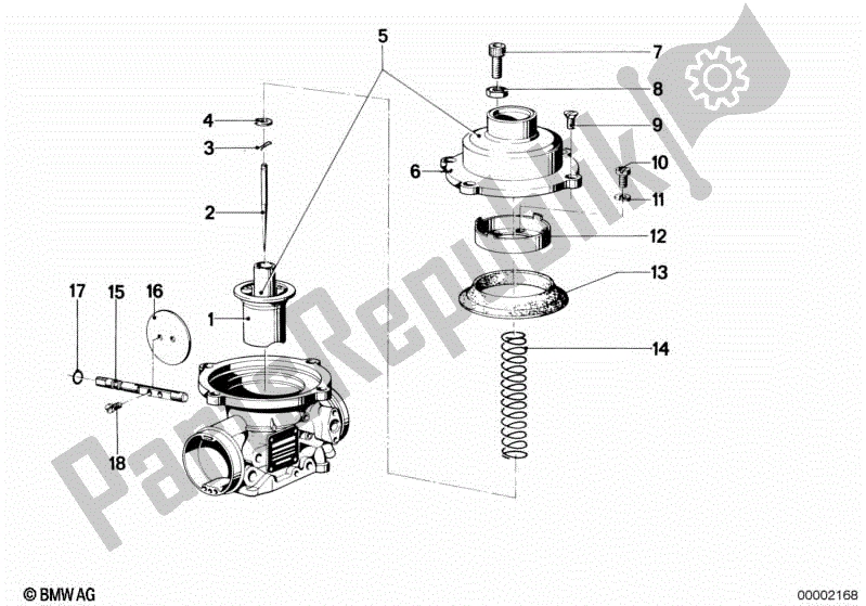 Toutes les pièces pour le Couvercle Carburateur du BMW R 100 RT 1000 1978 - 1984