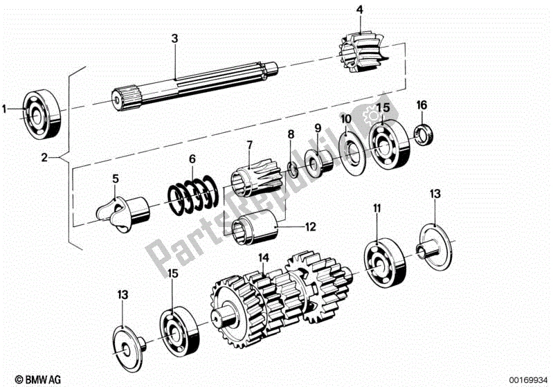 Todas las partes para Eje De Transmisión Y Eje Intermedio de BMW R 100 RT 1000 1978 - 1984