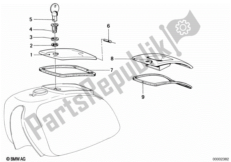 Todas las partes para Contenedor De Tanque De Combustible-herramienta de BMW R 100 RT 1000 1978 - 1984