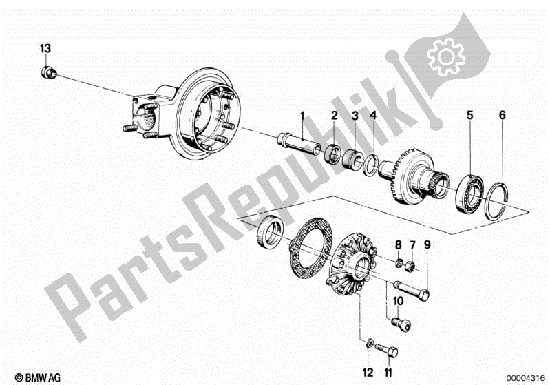 Toutes les pièces pour le Pièces D'entraînement De L'essieu Arrière du BMW R 100 RT 1000 1978 - 1984