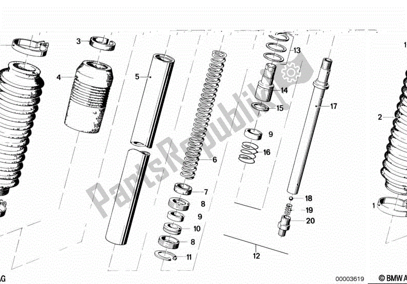 Todas las partes para Tubo De Subida / Absorbedor de BMW R 100 RT 1000 1978 - 1984