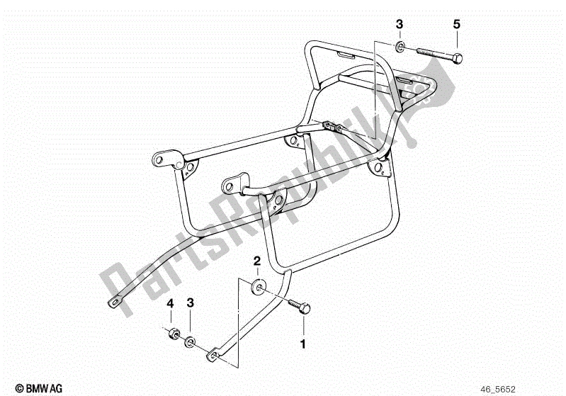 Alle onderdelen voor de Set Kofferhouder van de BMW R 100 RT 1000 1978 - 1984