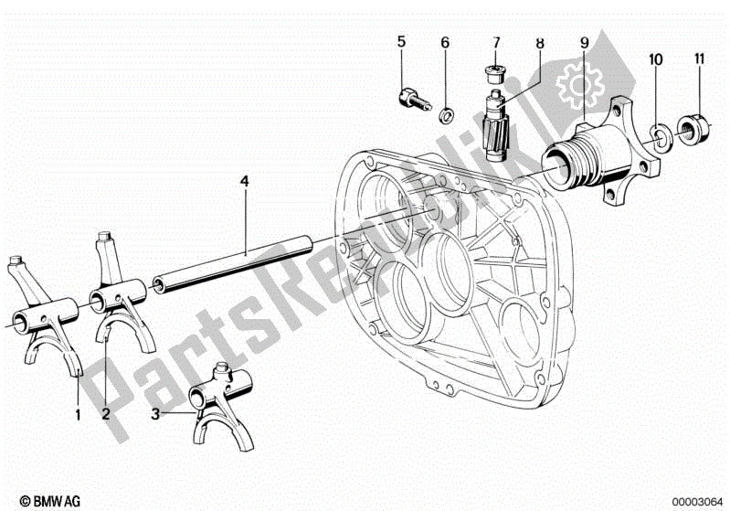 Toutes les pièces pour le Fourches De Changement De Vitesse / Pignon De Compteur / Sortie du BMW R 100 RT 1000 1978 - 1984