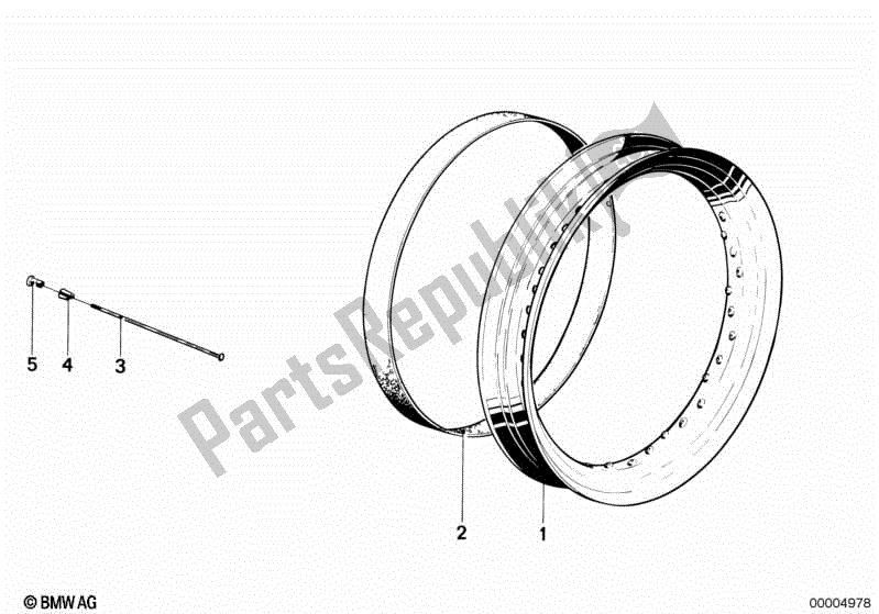 Toutes les pièces pour le Rayon Jante / Rayon du BMW R 100 RT 1000 1978 - 1984