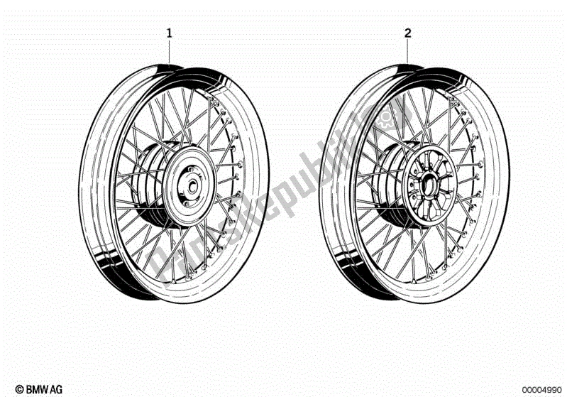 Todas las partes para Rueda De Radios de BMW R 100 RT 1000 1978 - 1984