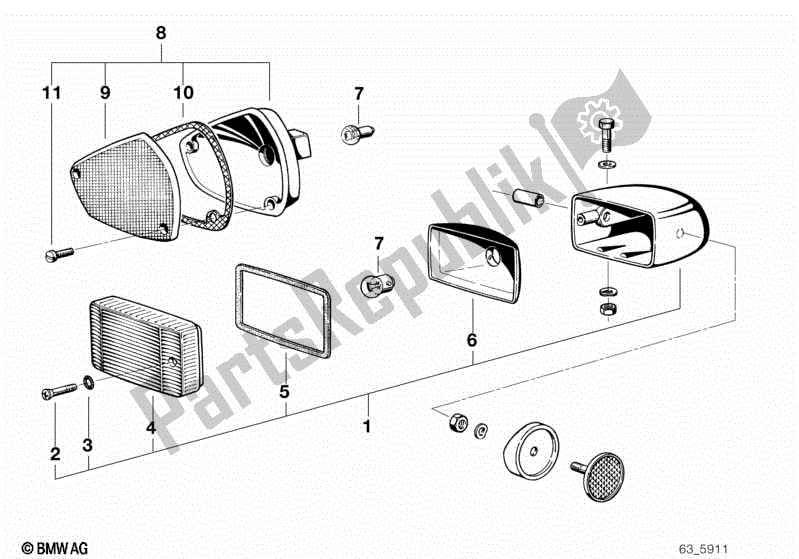 Toutes les pièces pour le Clignotant du BMW R 100 RT 1000 1978 - 1984