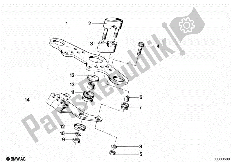 Toutes les pièces pour le Croisillon Supérieur De Fourche du BMW R 100 RT 1000 1978 - 1984